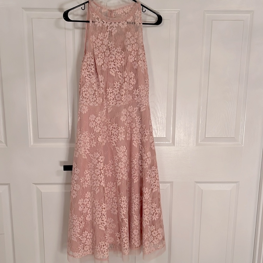 Vince Camuto size 10 blush lace dress